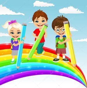 depositphotos_102228464-stock-illustration-three-little-children-drawing-rainbow